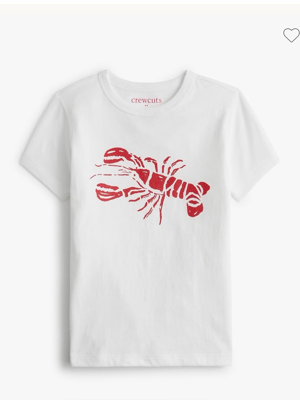 New J. Crew Crewcuts Boys S (6-7) White Tee with Red Lobster Print